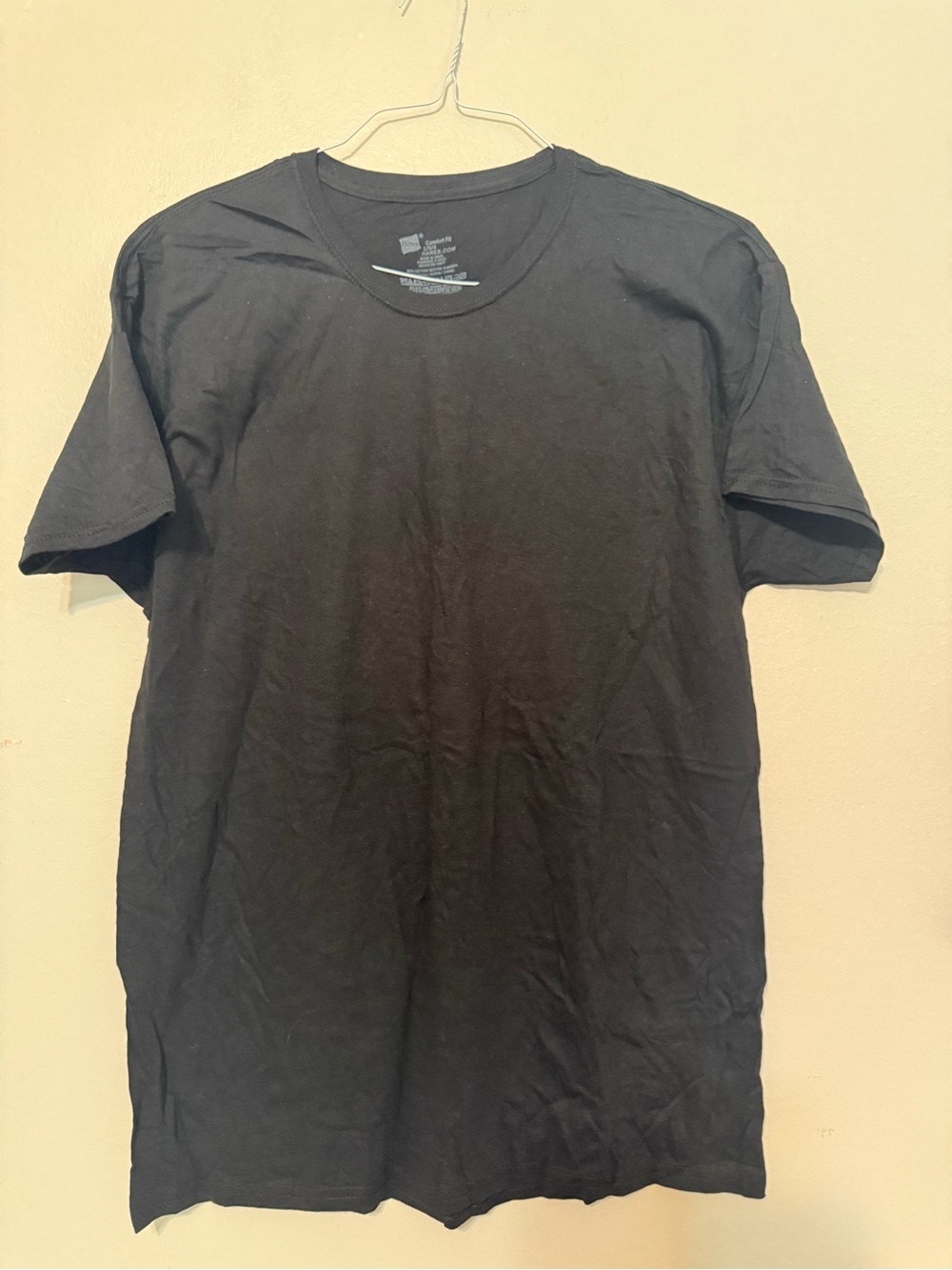 Hanes Black Short Sleeve Crew Neck Tee